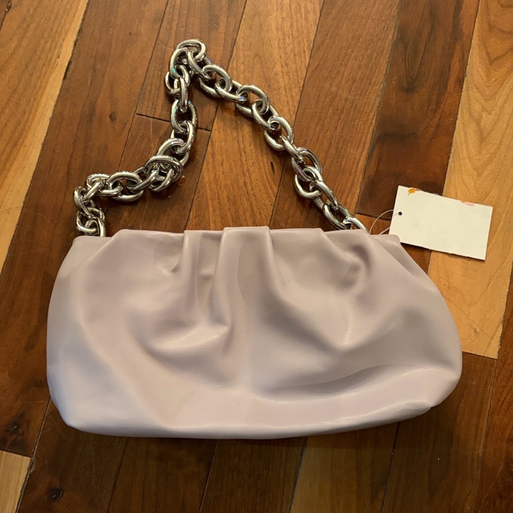 Elegant Silver Chain Lavender Bag